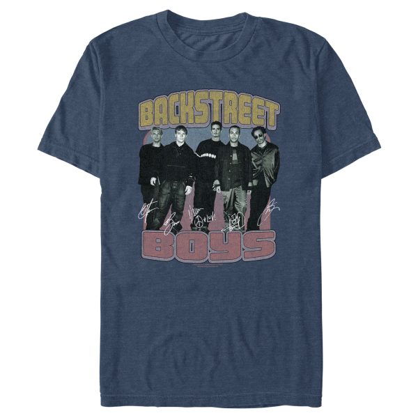 Men’s Backstreet Boys Group Signatures Distressed T-Shirt