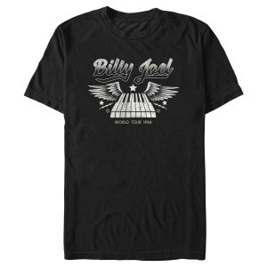 Men’s Billy Joel World Tour 1984 Black and White T-Shirt