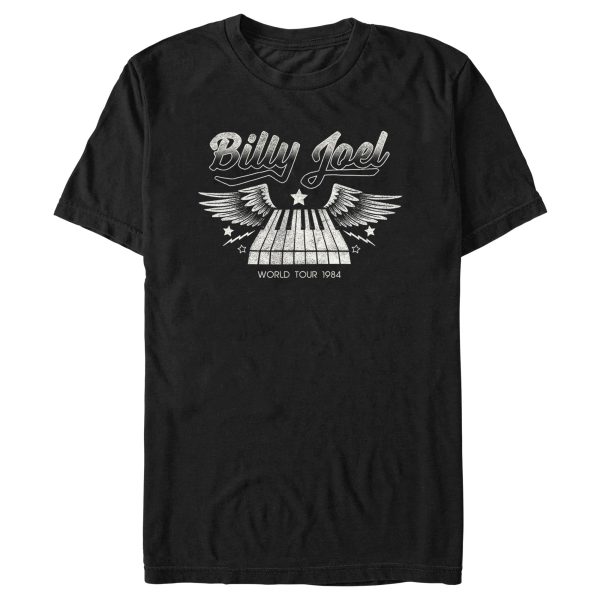 Men’s Billy Joel World Tour 1984 Black and White T-Shirt