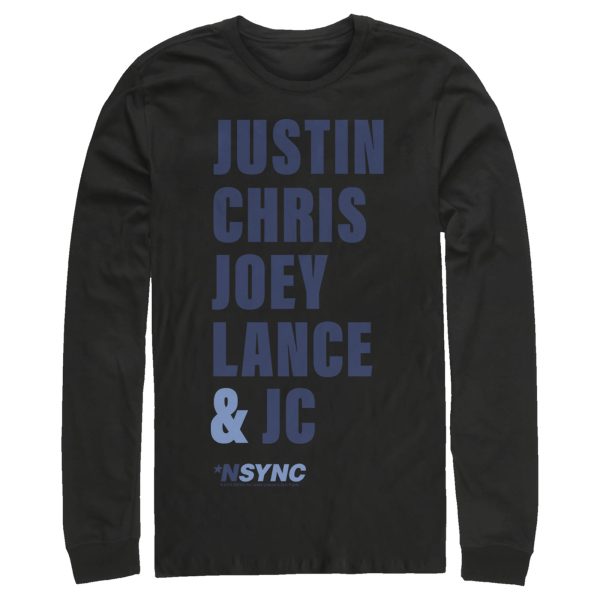 Men’s NSYNC Band Name Stack Long Sleeve Shirt