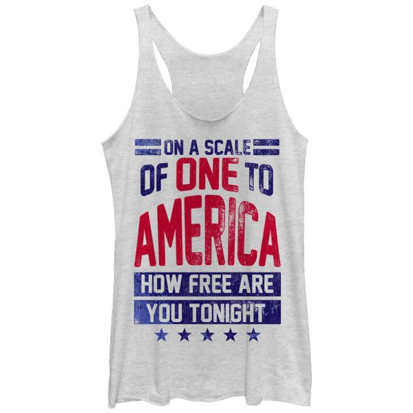 Women_s CHIN UP 4th of July America Free Tonight Racerback Tank Top