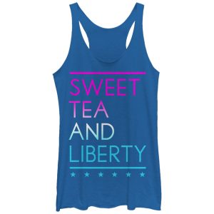 Women_s CHIN UP 4th of July Sweet Tea and Liberty Racerback Tank Top