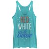 Women_s CHIN UP 4th of July and Booze Racerback Tank Top