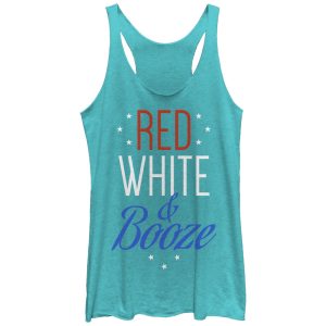 Women_s CHIN UP 4th of July and Booze Racerback Tank Top