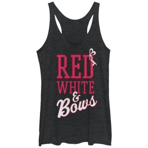 Women_s CHIN UP 4th of July and Bows Racerback Tank Top