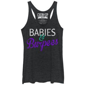 Women_s CHIN UP Babies and Burpees Racerback Tank Top