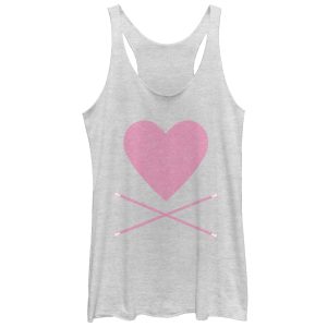 Women_s CHIN UP Baton Heart Racerback Tank Top