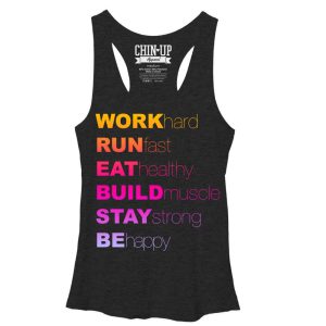 Women_s CHIN UP Be Happy Racerback Tank Top