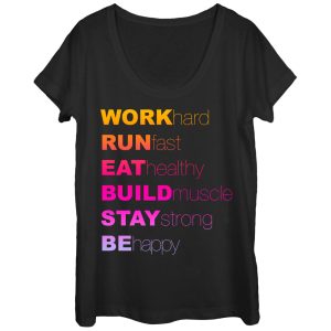 Women_s CHIN UP Be Happy Scoop Neck