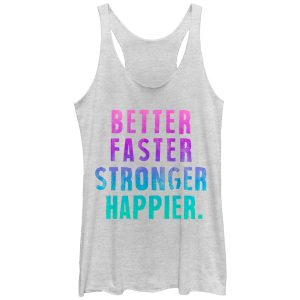 Women_s CHIN UP Better Faster Stronger Happier Racerback Tank Top