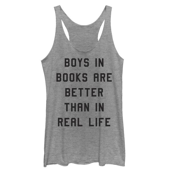 Women_s CHIN UP Boys in Books Are Better Racerback Tank Top