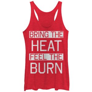 Women_s CHIN UP Bring Heat Feel Burn Racerback Tank Top