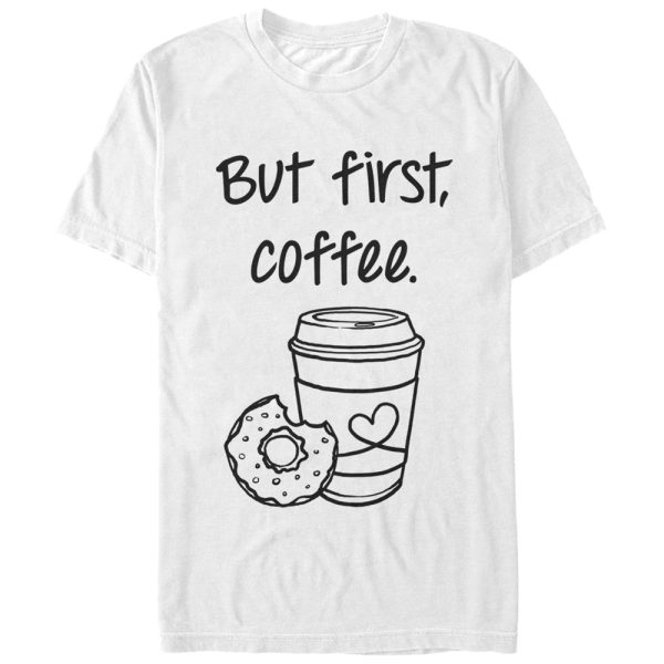 Women_s CHIN UP But First Coffee Cup Boyfriend Tee