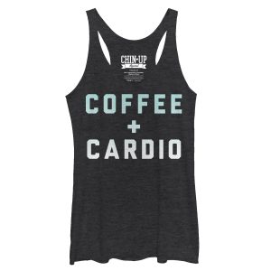 Women_s CHIN UP Cardio and Coffee Racerback Tank Top