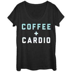 Women_s CHIN UP Cardio and Coffee Scoop Neck