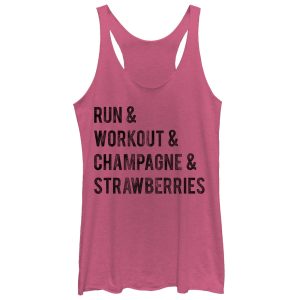 Women_s CHIN UP Champagne and Strawberries Racerback Tank Top