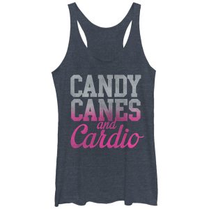 Women_s CHIN UP Christmas Candy Cane Cardio Racerback Tank Top