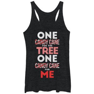 Women_s CHIN UP Christmas Candy Cane for Me Racerback Tank Top