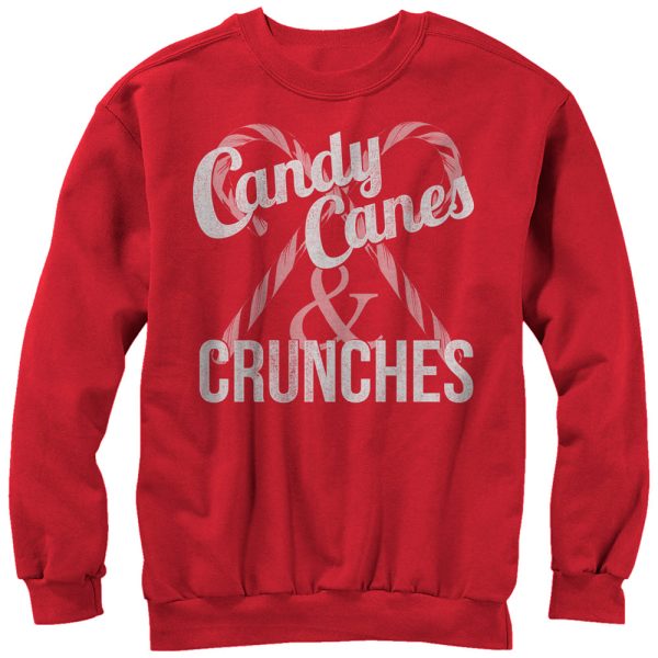 Women_s CHIN UP Christmas Candy Canes and Crunches Sweatshirt