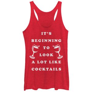 Women_s CHIN UP Christmas Cocktails Racerback Tank Top