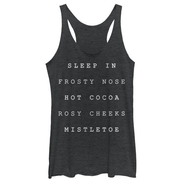 Women_s CHIN UP Christmas Cozy Checklist Racerback Tank Top