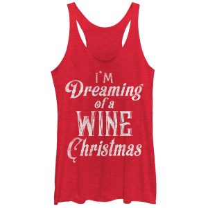 Women_s CHIN UP Christmas Dreaming of Wine Racerback Tank Top