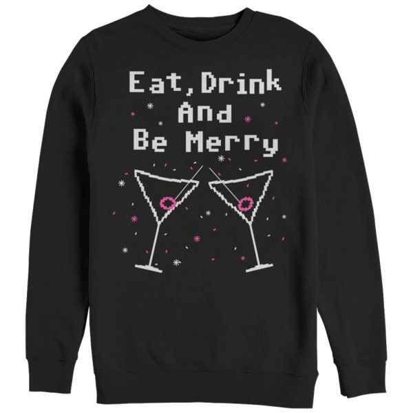 Women_s CHIN UP Christmas Drink Be Merry Sweatshirt