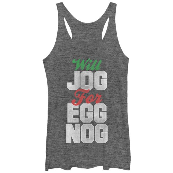 Women_s CHIN UP Christmas Jog for Egg Nog Racerback Tank Top