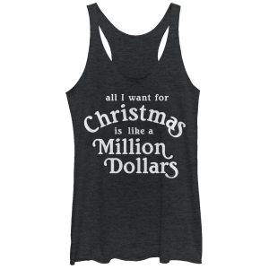 Women_s CHIN UP Christmas Million Dollars Racerback Tank Top