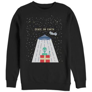 Women_s CHIN UP Christmas Peace Alien Sweatshirt