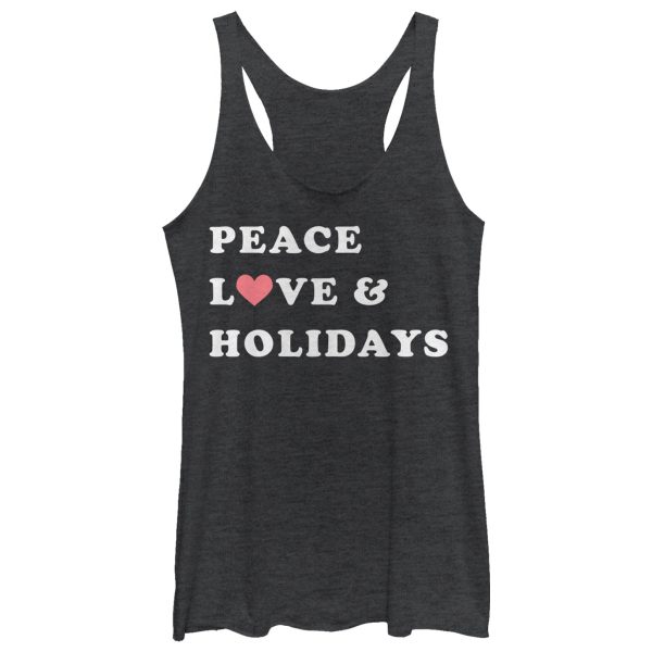 Women_s CHIN UP Christmas Peace & Love Racerback Tank Top