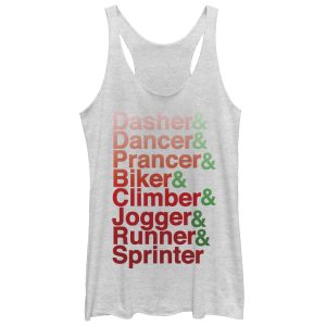 Women_s CHIN UP Christmas Reindeer Workout Racerback Tank Top