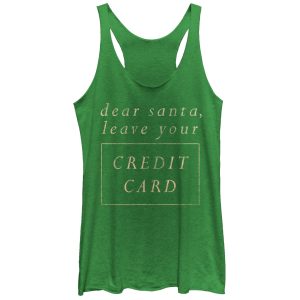 Women_s CHIN UP Christmas Santa Leave the Credit Card Racerback Tank Top