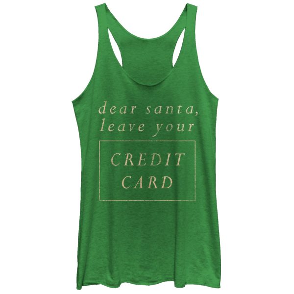 Women_s CHIN UP Christmas Santa Leave the Credit Card Racerback Tank Top