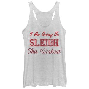 Women_s CHIN UP Christmas Sleigh This Workout Racerback Tank Top