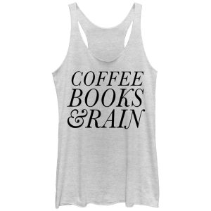 Women_s CHIN UP Coffee Books and Rain Racerback Tank Top