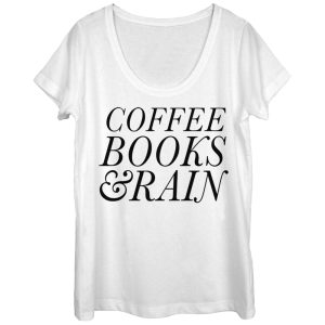 Women_s CHIN UP Coffee Books and Rain Scoop Neck