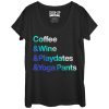 Women_s CHIN UP Coffee Wine Playdates Yoga Pants Scoop Neck