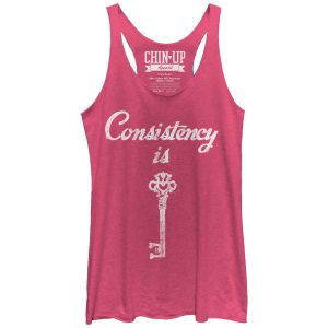 Women_s CHIN UP Consistency is Key Racerback Tank Top