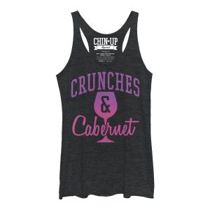 Women_s CHIN UP Crunches and Cabernet Racerback Tank Top