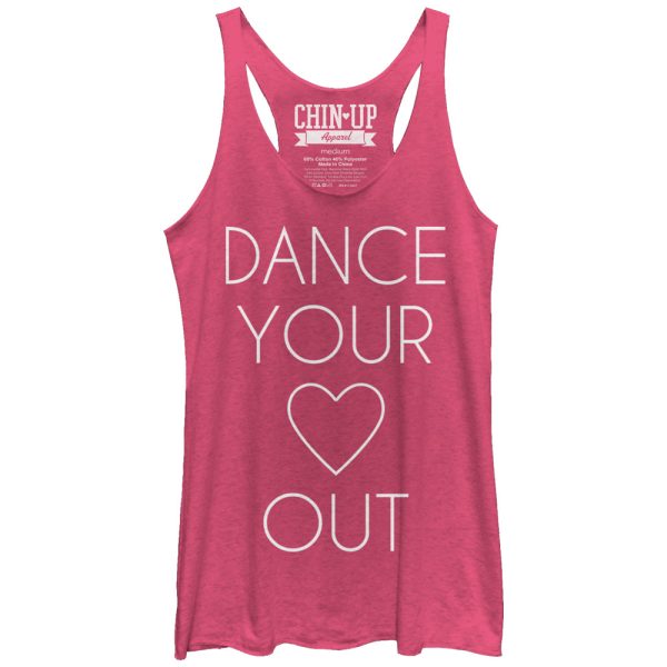 Women_s CHIN UP Dance Your Heart Out Racerback Tank Top