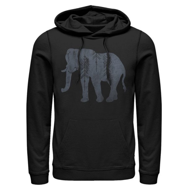 Women_s CHIN UP Distressed Tribal Elephant Pull Over Hoodie