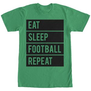 Women_s CHIN UP Eat Sleep Football Repeat Boyfriend Tee