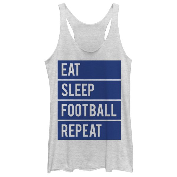 Women_s CHIN UP Eat Sleep Football Repeat Racerback Tank Top