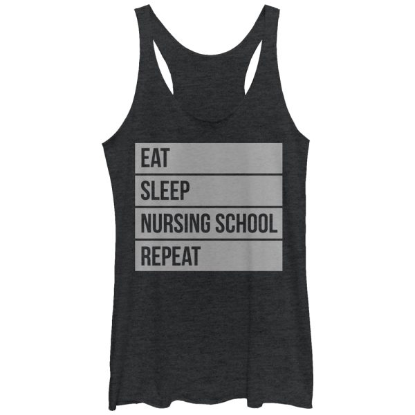 Women_s CHIN UP Eat Sleep Nursing School Repeat Racerback Tank Top