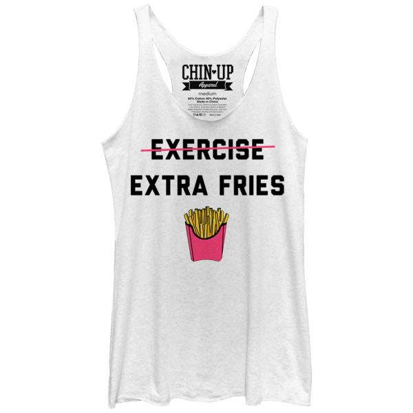 Women_s CHIN UP Exercise Extra Fries Racerback Tank Top