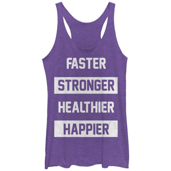 Women_s CHIN UP Faster Stronger Healthier Happier Racerback Tank Top