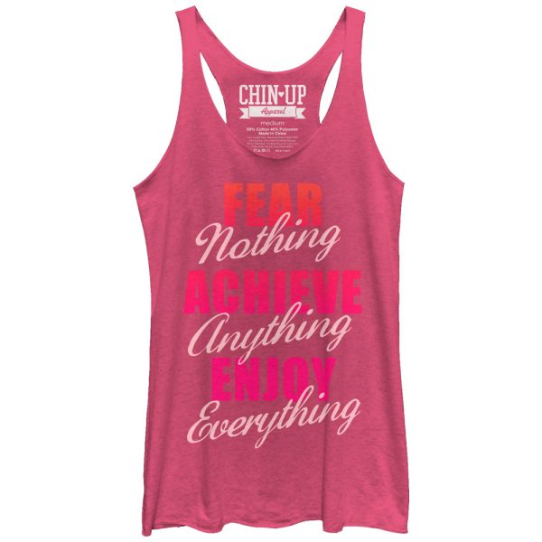 Women_s CHIN UP Fear Nothing Racerback Tank Top