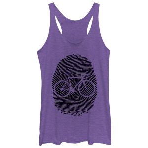 Women_s CHIN UP Fingerprint Bike Racerback Tank Top