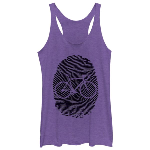 Women_s CHIN UP Fingerprint Bike Racerback Tank Top